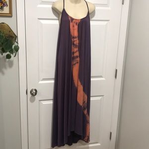LOVE TANJANE Purple Maxi Dress w. Tie Dye Print M